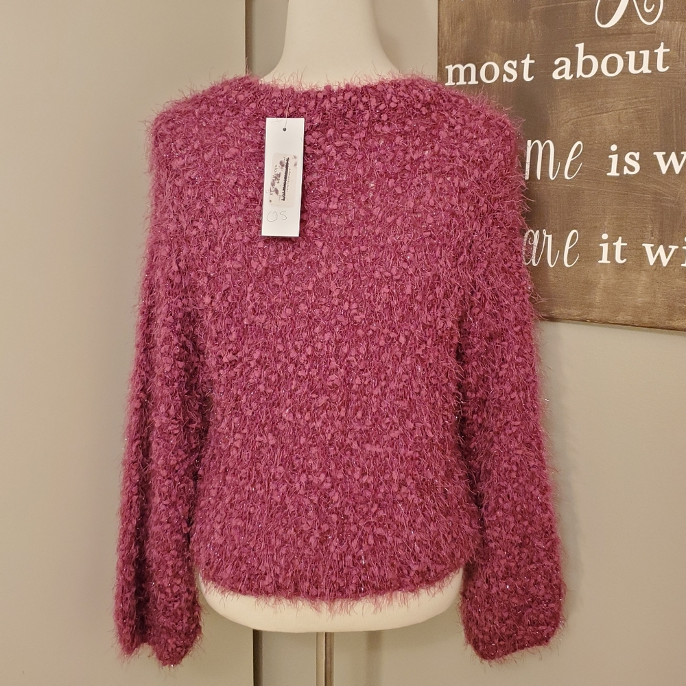 Adora Fuzzy Eyelash Sweater NWT - Picture 5 of 11